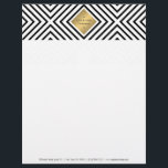 Geometric Mod Bold Black and White Pattern Letterhead<br><div class="desc">Coordinates with the Geometric Mod Bold Black and White Pattern Business Card Template by 1201AM. The bold black and white pattern on this creative letterhead template is the perfect graphic to introduce your business or personal brand. © 1201AM CREATIVE</div>