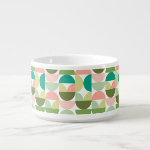 Geometric Mod Green & Peach Chili Bowl