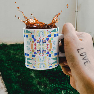 Geometric modern abstract art pattern in pastel coffee mug