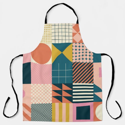 Geometric Modern Abstract Colorful Design Apron
