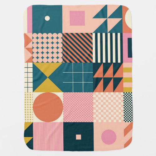 Geometric Modern Abstract Colorful Design Baby Blanket