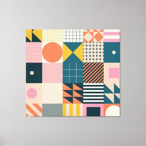 Geometric Modern Abstract Colorful Design Canvas Print