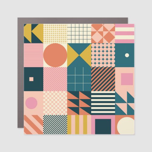 Geometric Modern Abstract Colorful Design Car Magnet