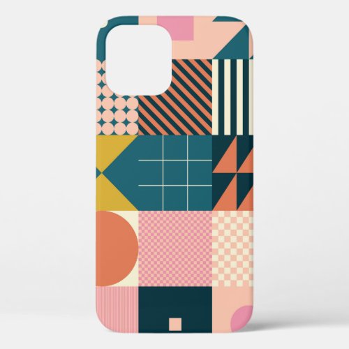 Geometric Modern Abstract Colorful Design iPhone 12 Case