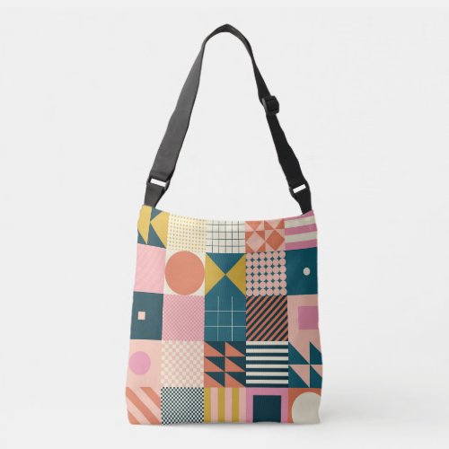 Geometric Modern Abstract Colorful Design Crossbody Bag