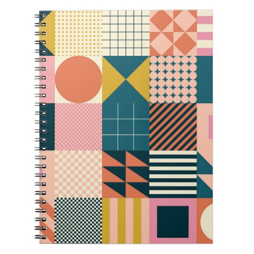 Geometric Modern Abstract Colorful Design Notebook