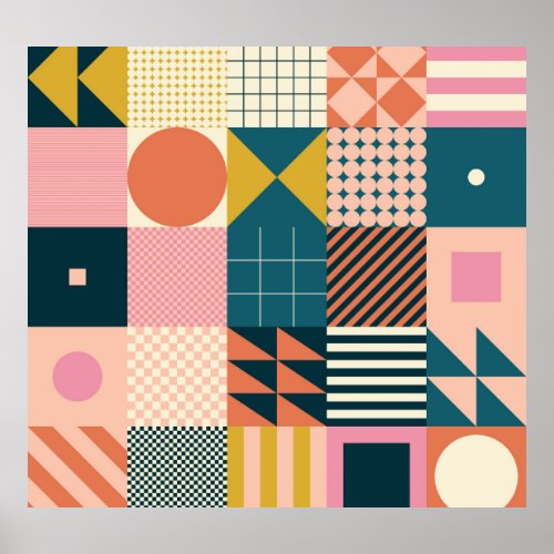 Geometric Modern Abstract Colorful Design Poster