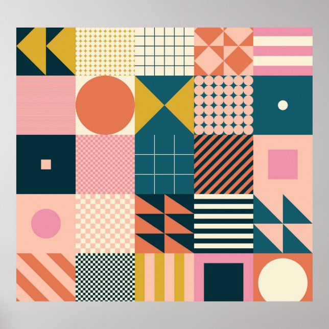 Geometric Modern Abstract: Colorful Design Poster (Front)