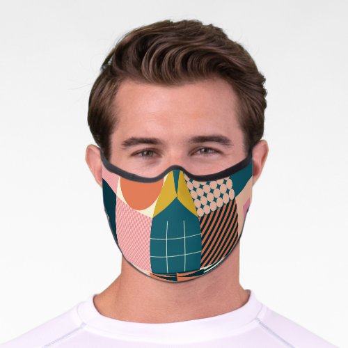 Geometric Modern Abstract Colorful Design Premium Face Mask