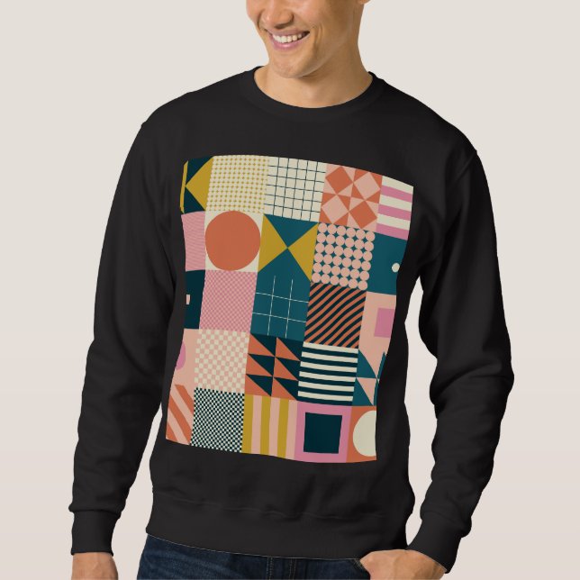Geometric Modern Abstract: Colorful Design Sweatshirt (Front)