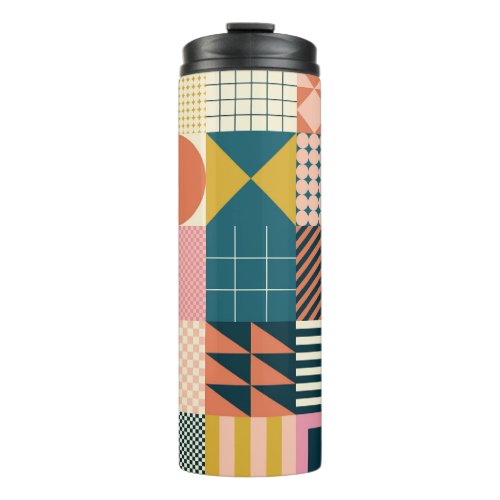 Geometric Modern Abstract Colorful Design Thermal Tumbler