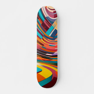 Geometric Modern Art Abstract Shapes Colorful Skateboard