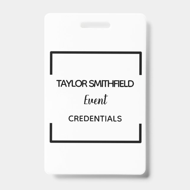 geometric modern badge VIP lanyard custom pass (Front)