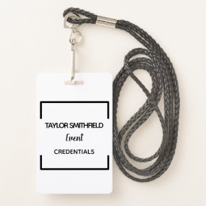 geometric modern badge VIP lanyard custom pass