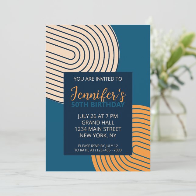 Geometric Modern Birthday Invitation (Standing Front)