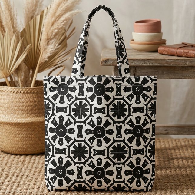 Geometric Modern Black and White Mosaic Pattern Fabric (Creator Uploaded)