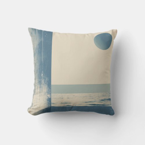 Geometric Modern Blue and White Throw Pillow