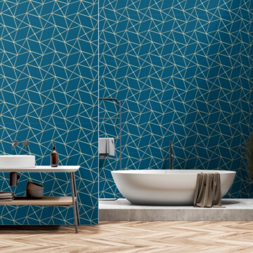 Geometric Modern Classy Chic Deco Gold  Turquoise Wallpaper