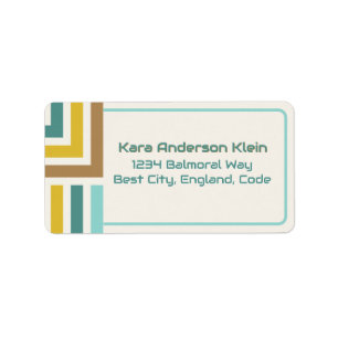 Geometric Modern Color block Wedding Blue Label