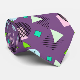 Geometric Modern Colorful Memphis Style Design Neck Tie