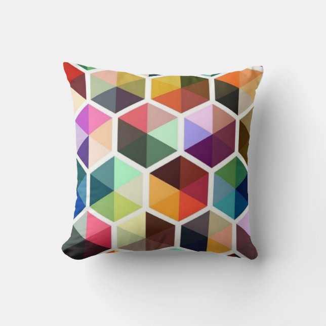 Geometric Modern Colorful Pillow (Front)