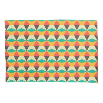 Geometric Modern Colorful Retro Pillow Case by Flissitations at Zazzle