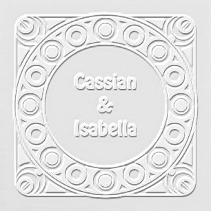Geometric Modern Concentric Circles Couples Names Embosser