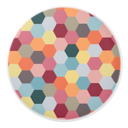 Geometric Modern Hexagon Pattern Ceramic Knob