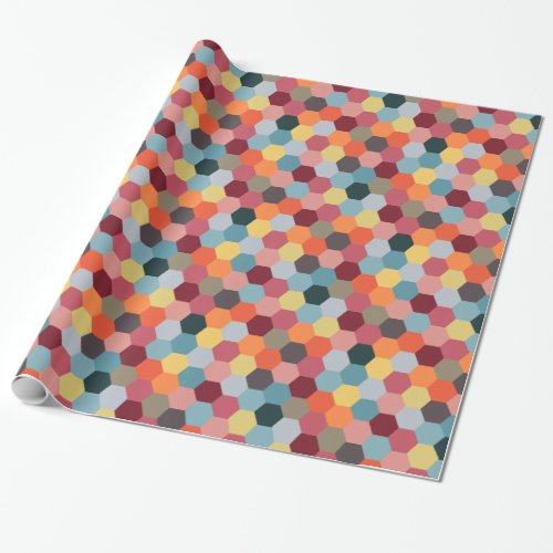 Geometric Modern Hexagon Pattern Wrapping Paper