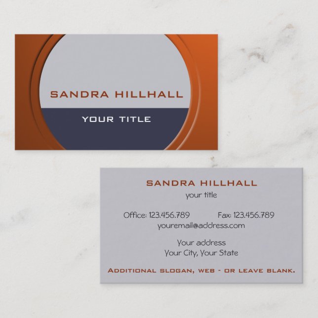 Geometric Modern Metallic any Text and Color Business Card (Front/Back)