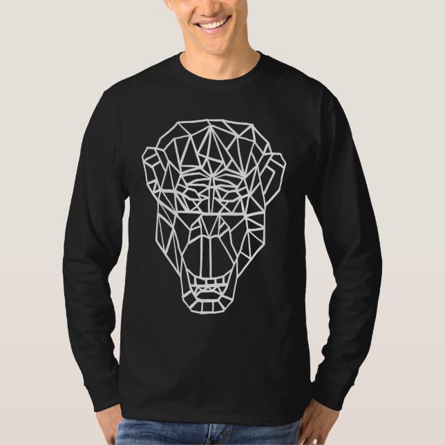 GEOMETRIC MONKEY ILLUSTRATION GORILLA LOW POLY T-Shirt (Front)
