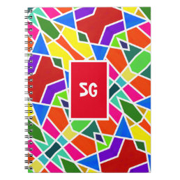 Geometric Monogram Colorful Modern Cool Notebook