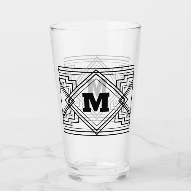 Geometric Monogram Glass (Front)