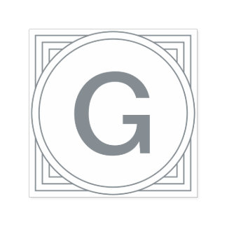 Geometric Monogram Self-inking Stamp