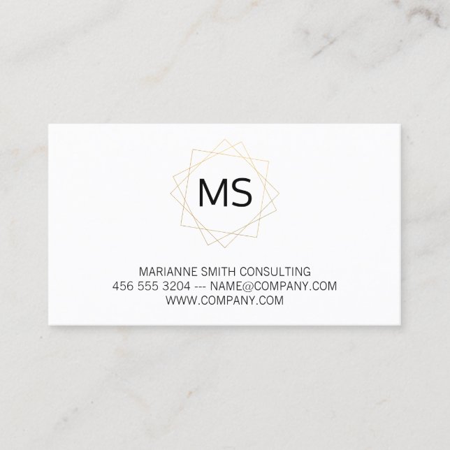 Geometric / Monogram  / simple Business Card (Front)