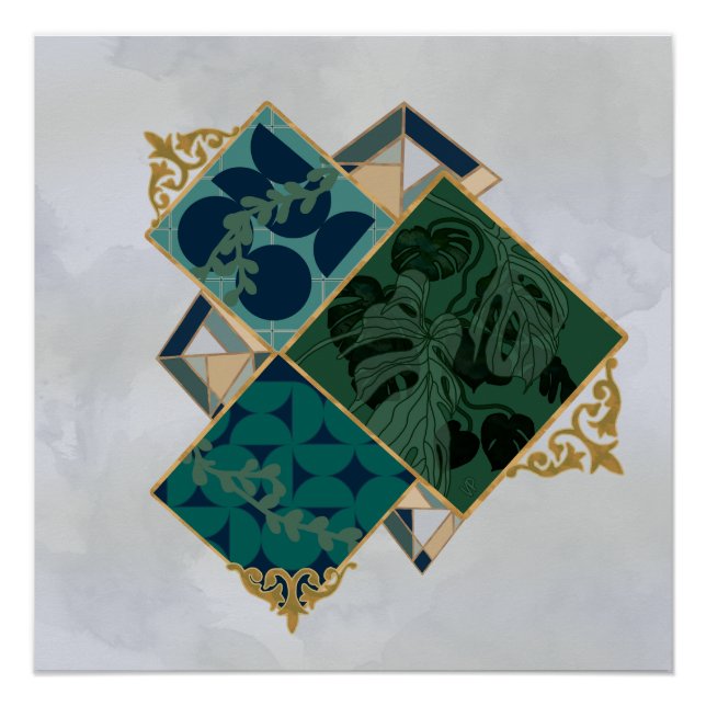 Geometric Monstera  Poster (Front)