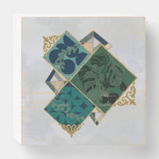 Geometric Monstera  Wooden Box Sign