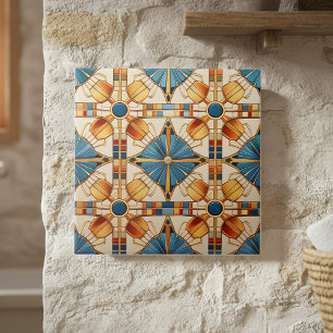 Geometric Moroccan Tile Pattern#1 Teal Gold ID1077