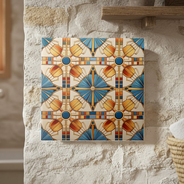 Geometric Moroccan Tile Pattern#1 Teal Gold ID1077 (Creator Uploaded)