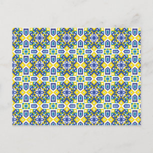 Geometric Moroccan Watercolor Seamless Pattern 3 Postcard