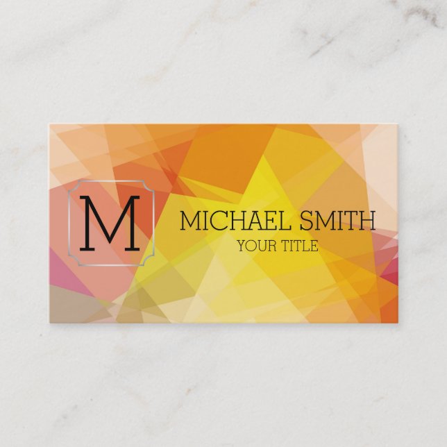 Geometric Mosaic Abstract Art Monogram #2 Business Card (Front)