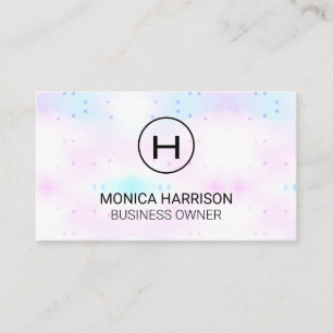 Geometric Mosaic Gradient Monogram Business Card