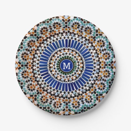 Geometric Mosaic Mosque Tile Paper Plates