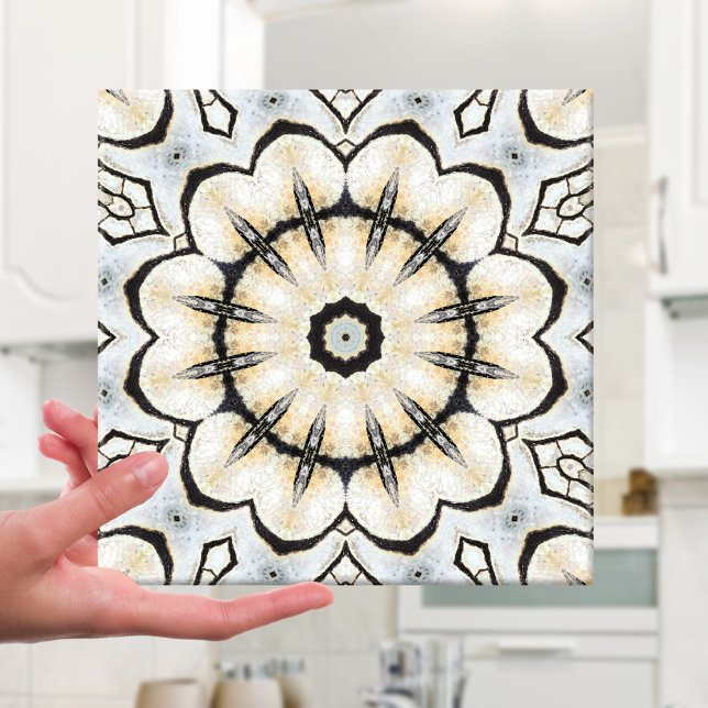 Geometric Mosaic Nature Inspired Ceramic Tile (Ceramic tile featuring a geometric abstract design based on original animal skin prints)