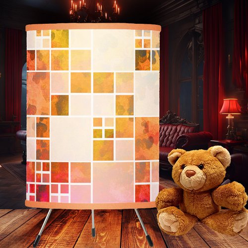 Geometric Mosaic Pastel Hearts Pattern Lamp