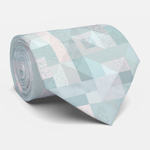 Geometric Mosaic Pattern Design Neck Tie