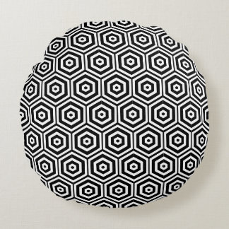 Geometric mosaic round pillow