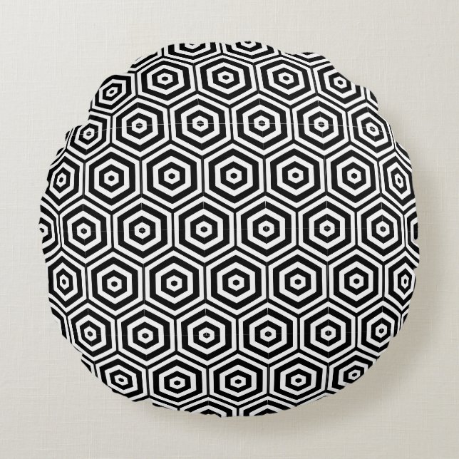 Geometric mosaic round pillow (Front)