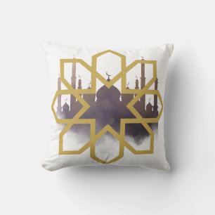 Geometric Mosque Art for Eid Throw Pillow