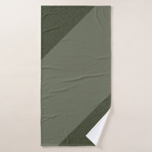 Geometric Moss Green Bath Towel